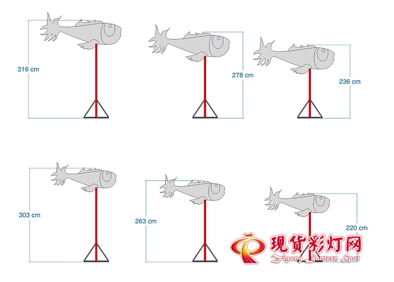 龙鱼彩灯现货,现货花灯