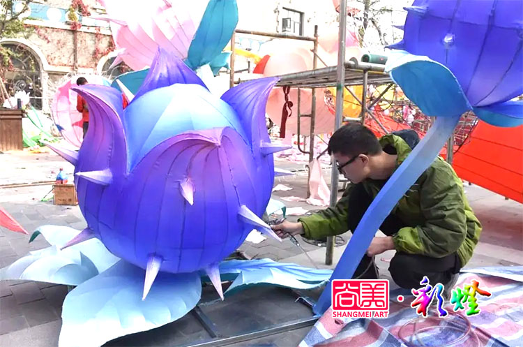 自贡彩灯美工着色处理